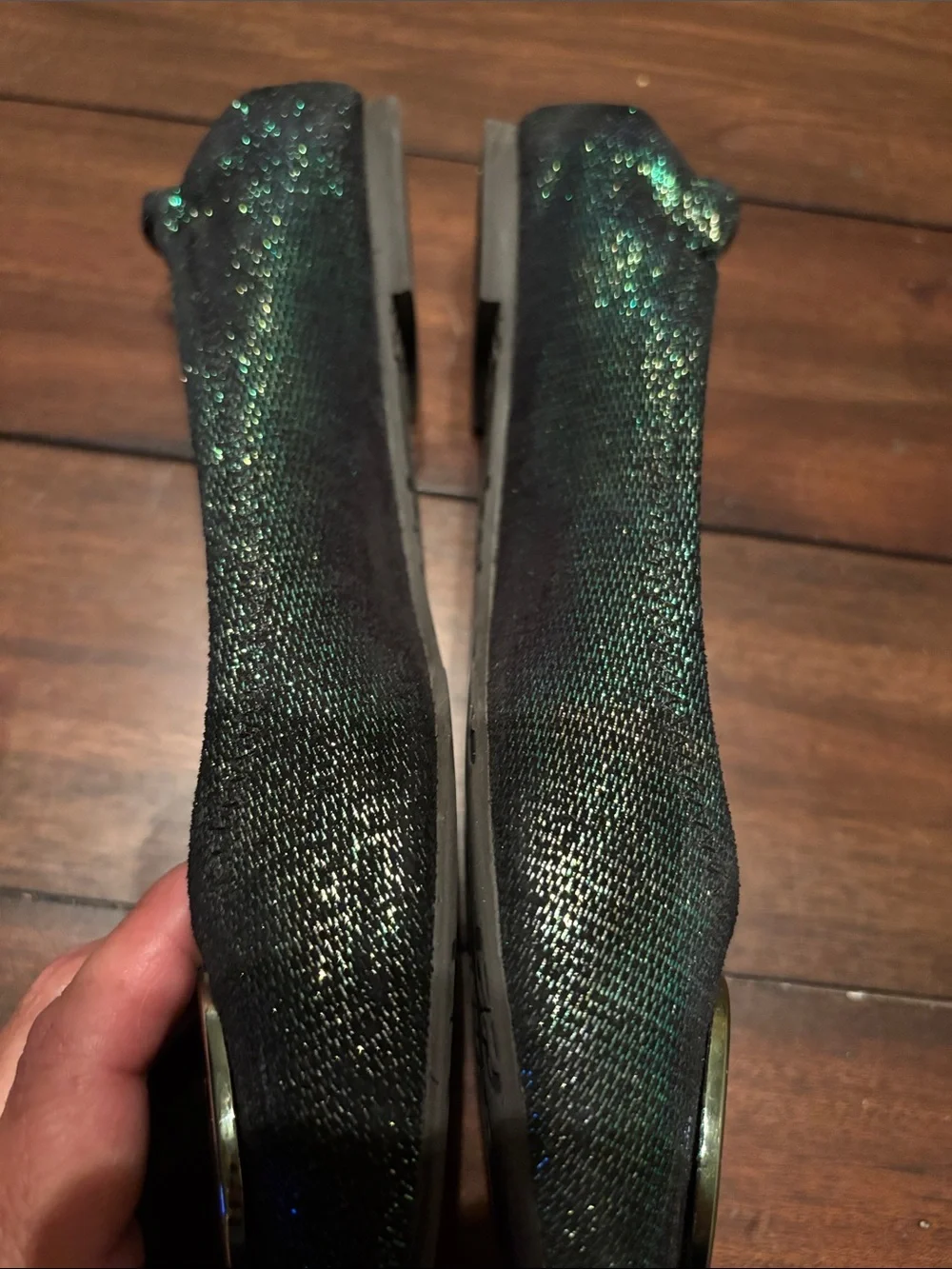 Tory Burch Black Metallic Logo Ballet Flats